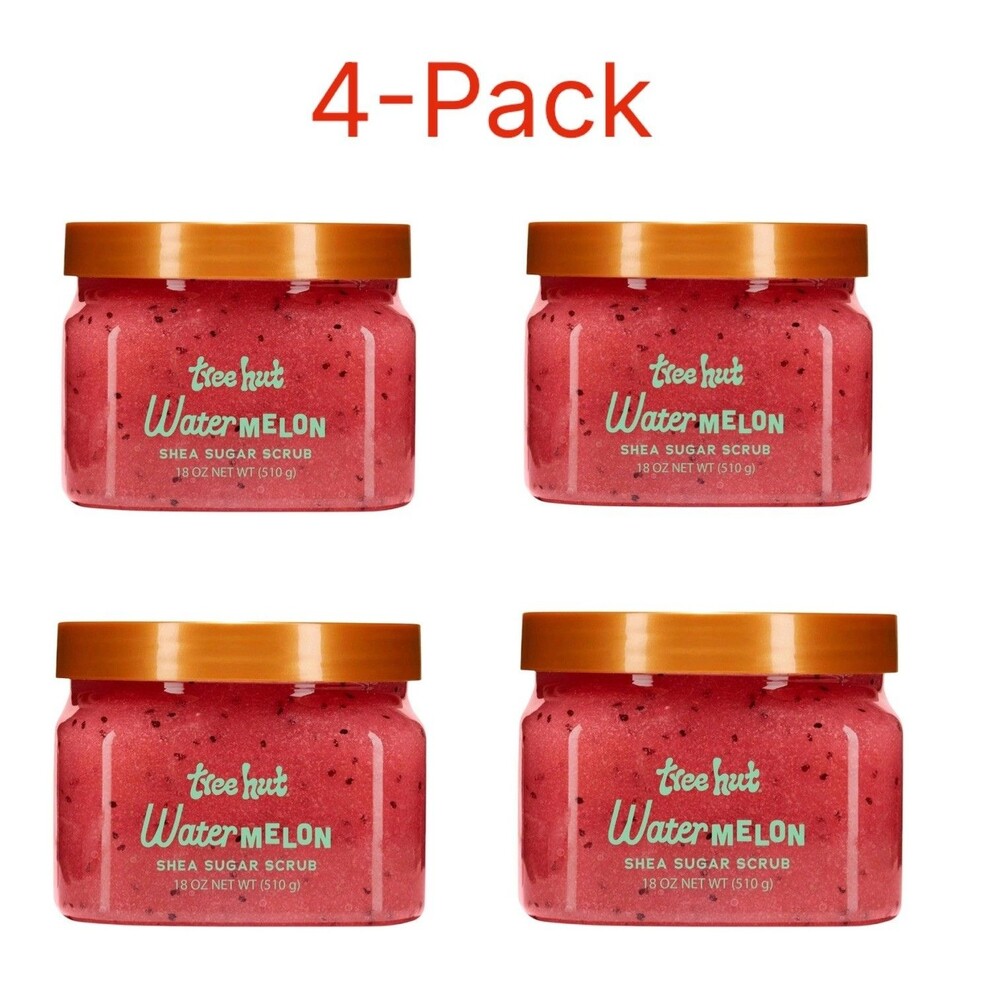 4-Pack Tree Hut Watermelon Shea Sugar Scrub Exfoliating Body & Moisturizing 18oz